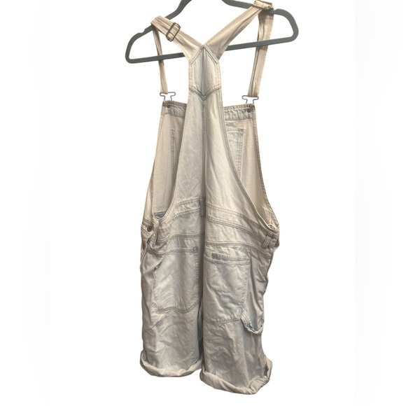 H&M X COACHELLA COLLAB Blue Denim Short Bib Overalls Shortalls Farmhouse Size XL - Picture 8 of 17